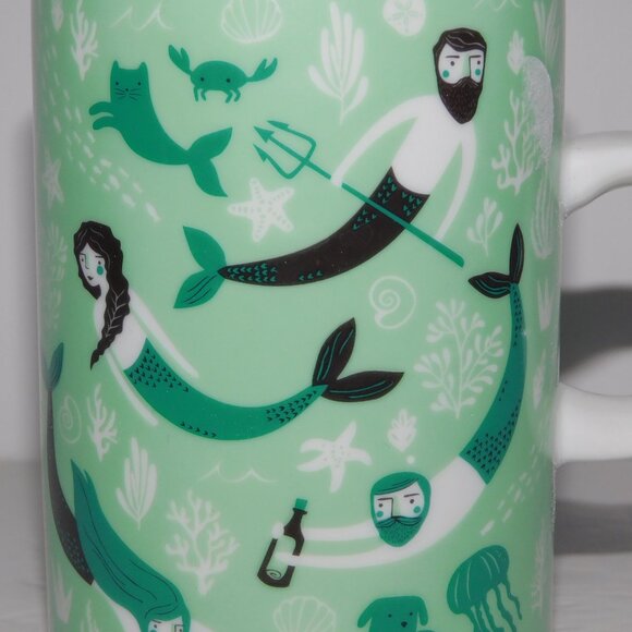 Danica Studio Sea Spell Mermaid Merman Mercat Merdog Green Coffee Tea Mug - Picture 2 of 8